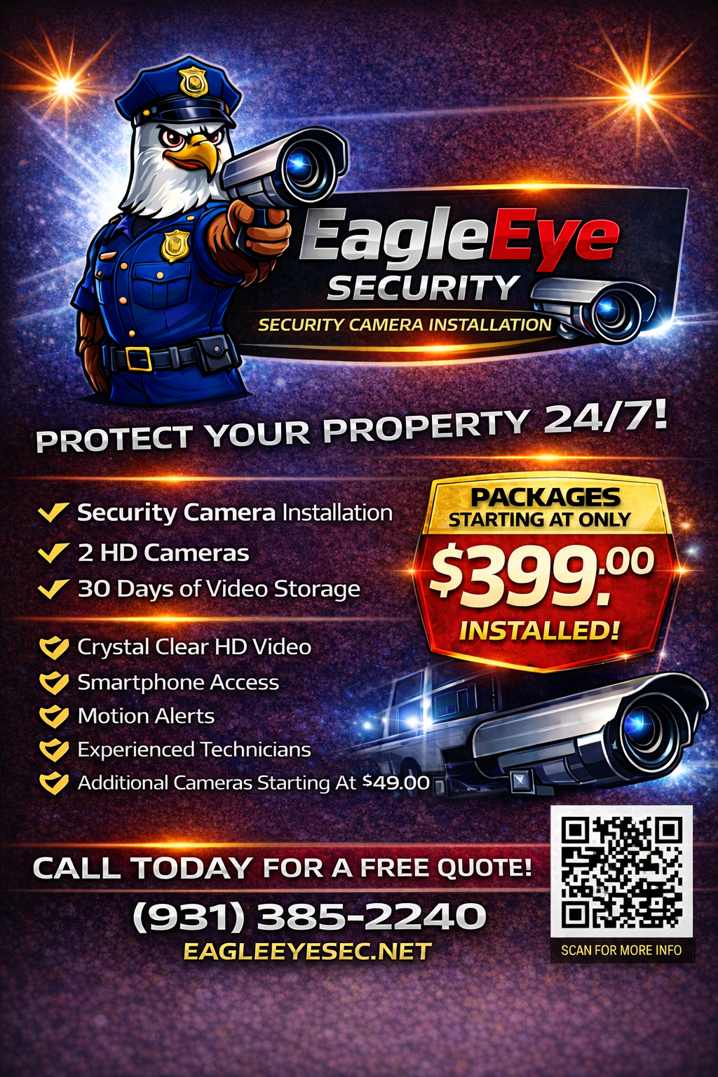 Eagle Eye Security Camera installation flyer